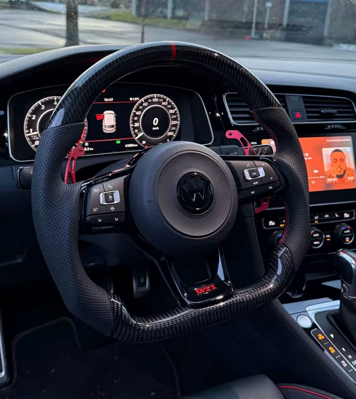 VW GOLF MK7/7.5 Carbon steering wheel Red